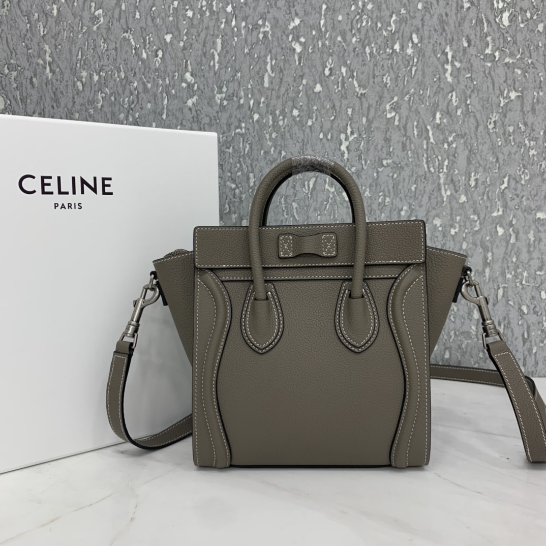 New version of CELINE smiley bag  original overseas single parallel cargo 20CM LUGGAGE calfski