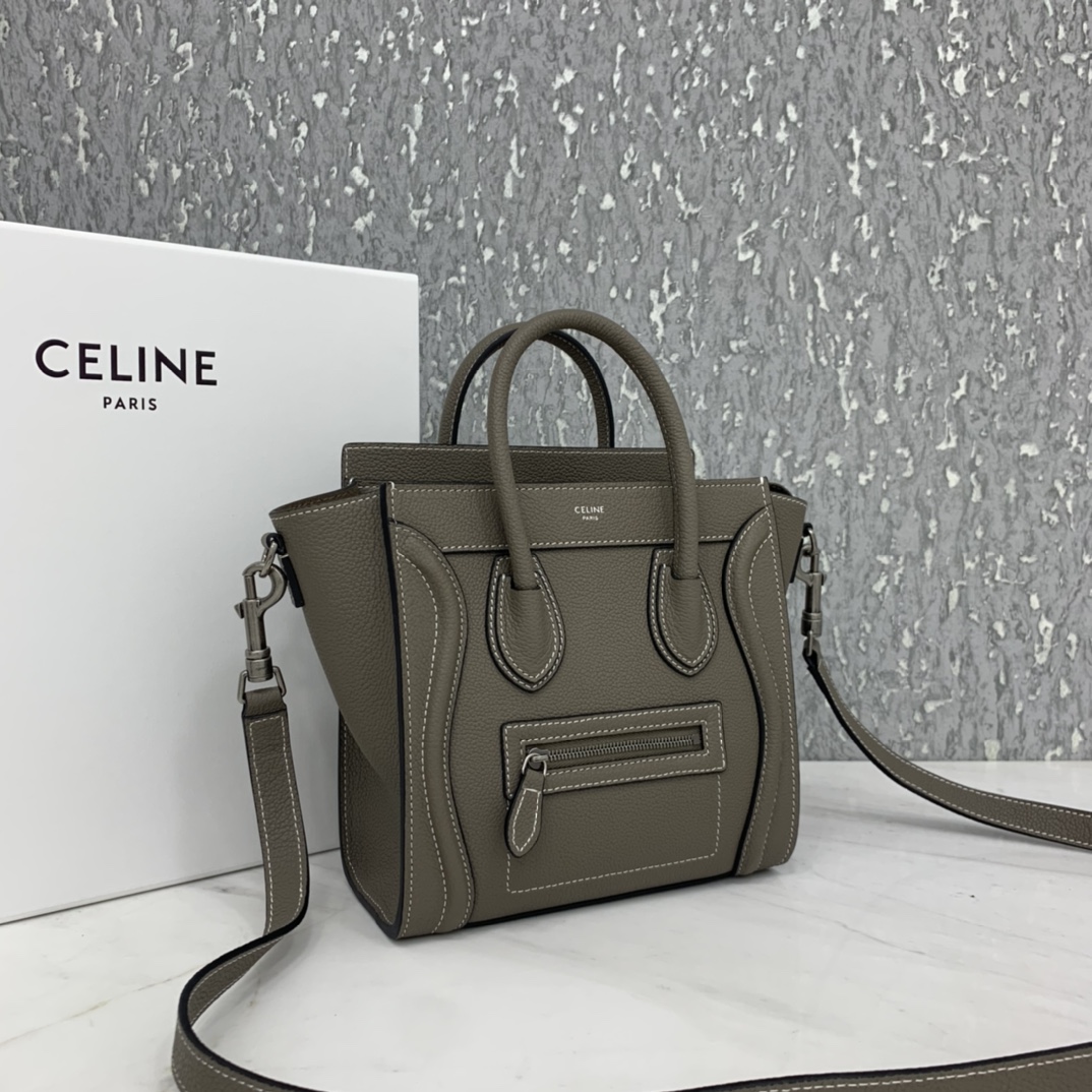 New version of CELINE smiley bag  original overseas single parallel cargo 20CM LUGGAGE calfski