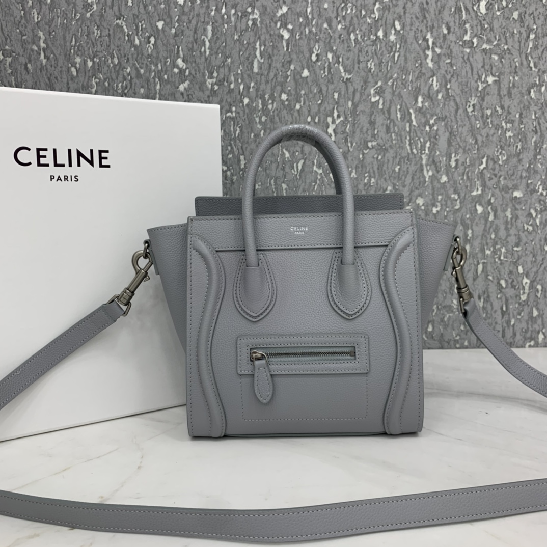 New version of CELINE smiley bag  original overseas single parallel cargo 20CM LUGGAGE calfskin hand