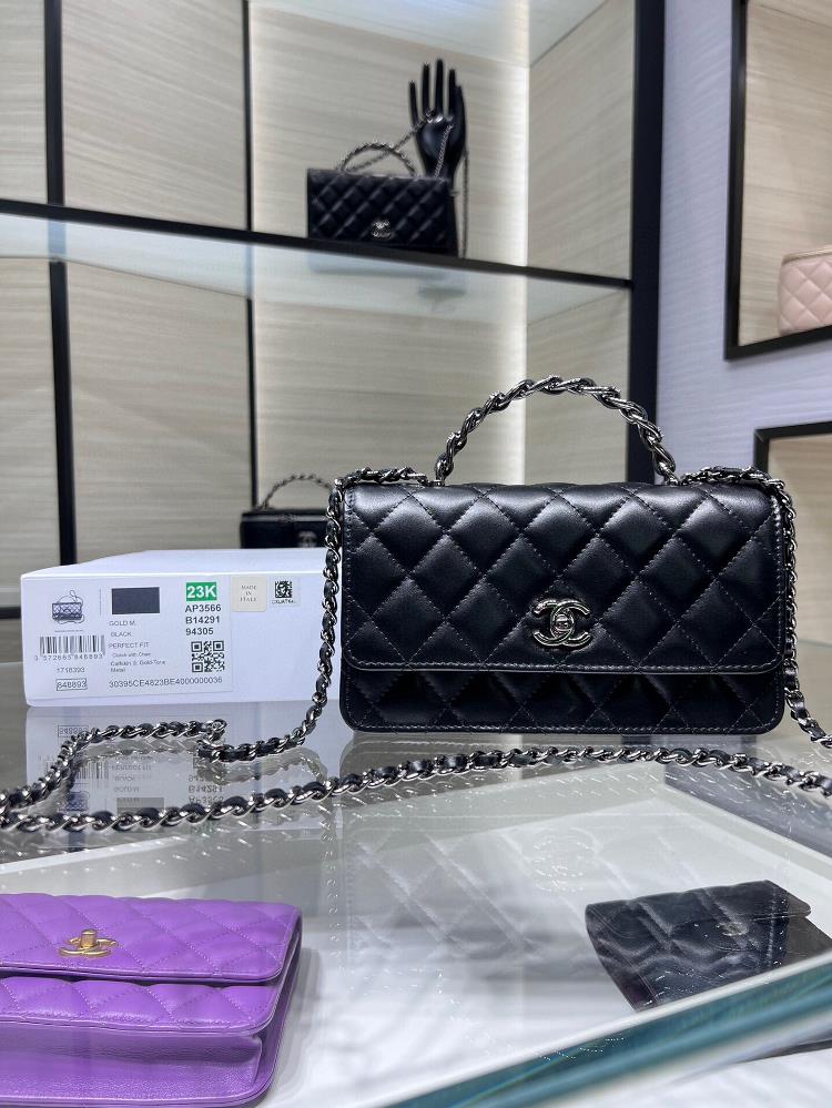 23K New Liao Color Rhinestone Handle Organ Bag Double layer WOC Rhinestone with Cowhide AP3566Y Size 185116cm  professional luxury fashion brand age