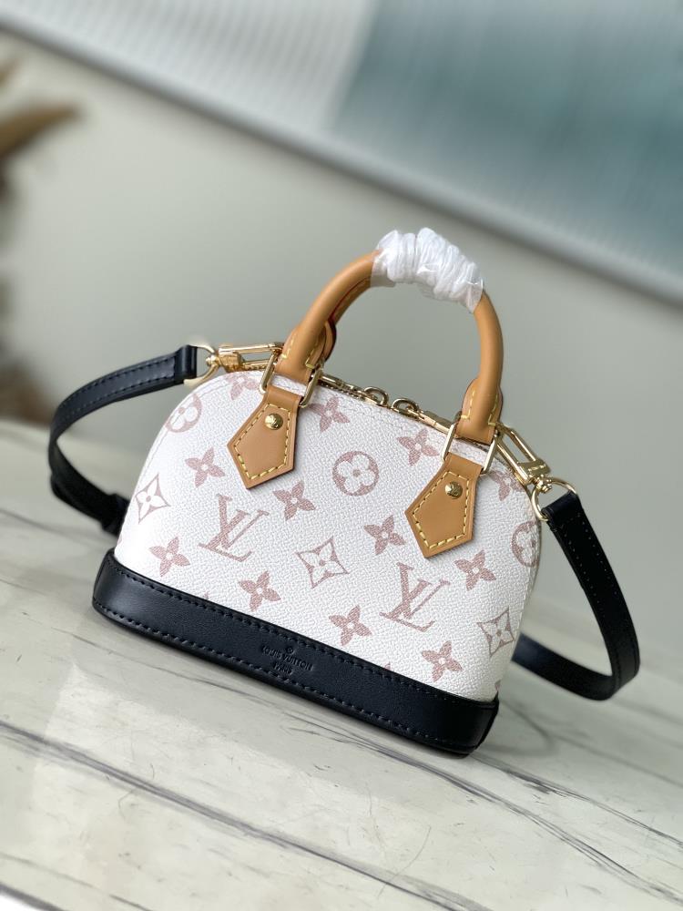 M82717 White Flower Alma Nano Shell Handbag Reproduce the symbolic Alma package with a miniature version of the nano Alma Monogram canvas material O