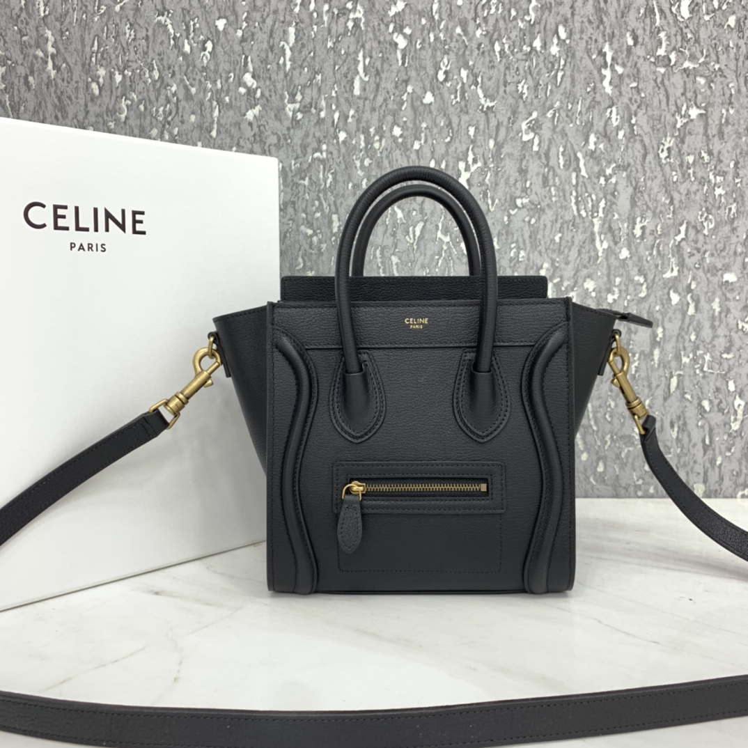 New version of CELINE smiley bag  original overseas single parallel cargo 20CM LUGGAGE calfskin hand