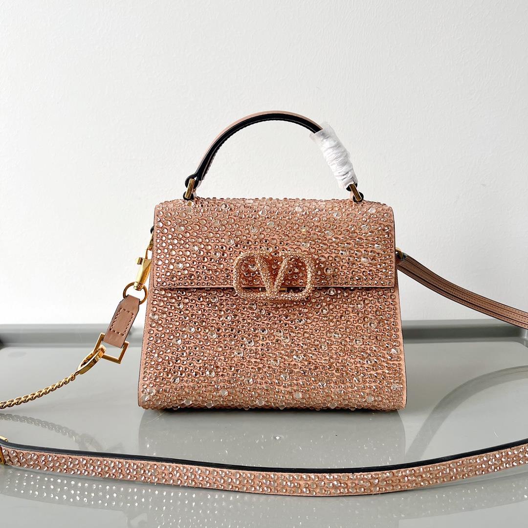 Mini Valentino Garavani VSLING mini handbag fully covered with faux crystal with VLogo S