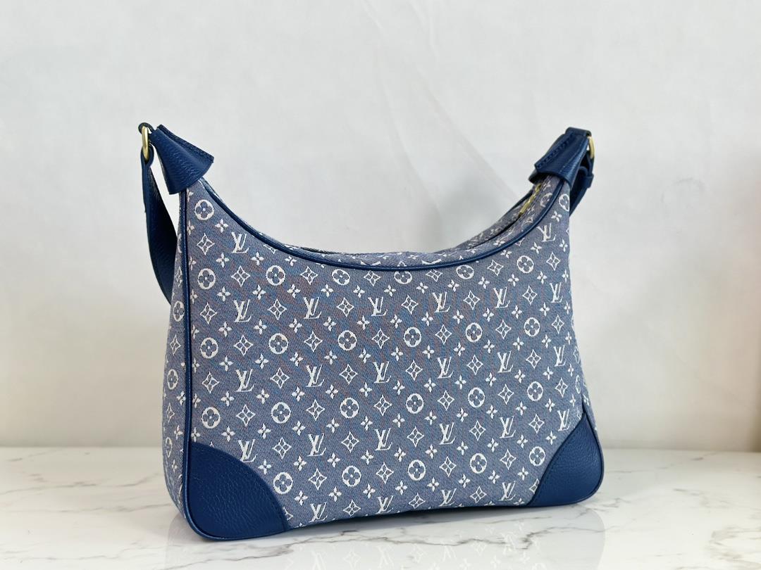 M95225 Blue WhiteTanning Denim Cow Corner Bag Zhonggu Bag Series Boulogne Handbag Zhonggu Cow 