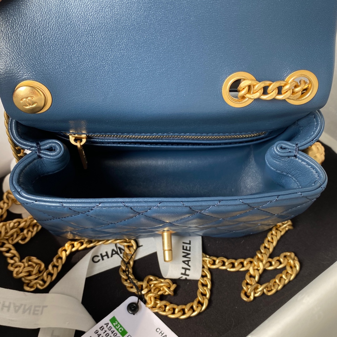 Dark Blue Chanel 23s Camellia Adjustment Buckle Series Small AS4040The annual flagship design 