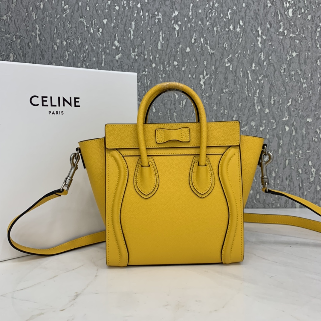 New version of CELINE smiley bag  original overseas single parallel cargo 20CM LUGGAGE calfski