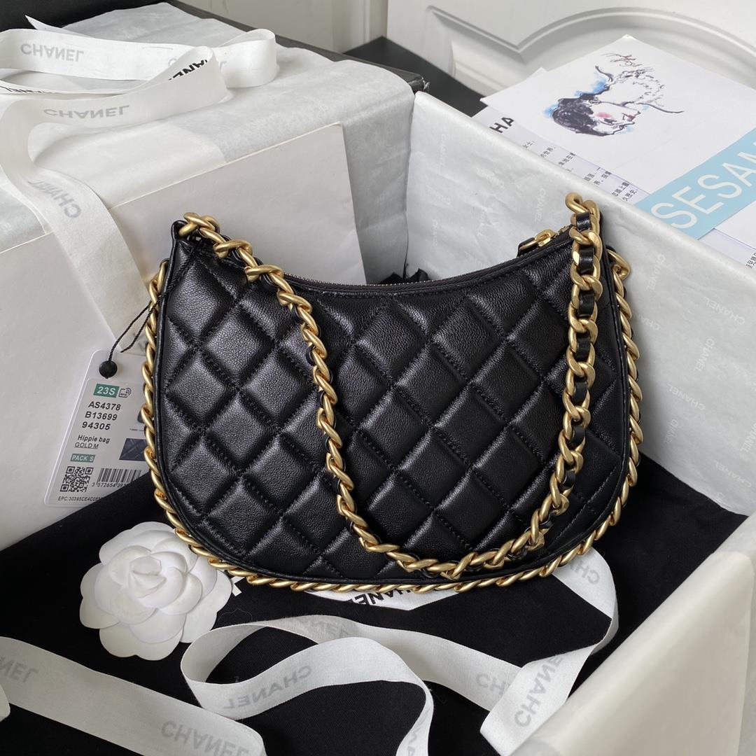 Chanel Xi Leather Bag 23B New AS4378The newly designed hobo binding is adorned with exquis