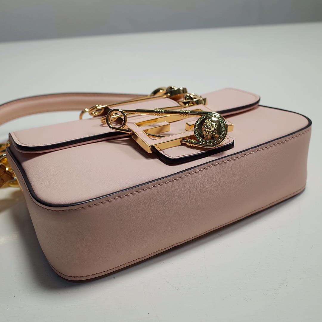 The iconic square Baguette mini handbag from the chain Versace by Fendi series Pink lightMade 