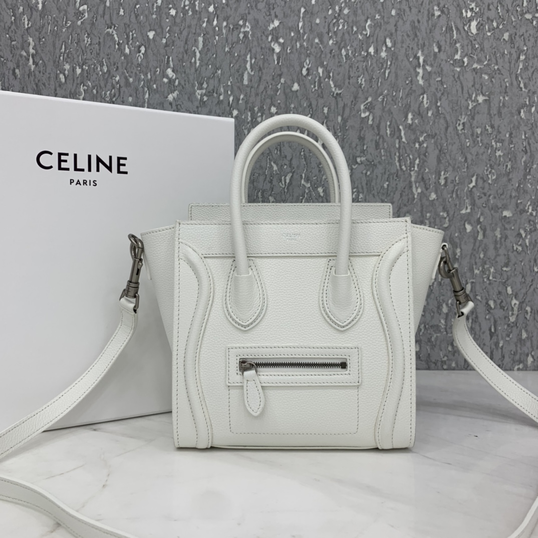 New version of CELINE smiley bag  original overseas single parallel cargo 20CM LUGGAGE calfskin hand