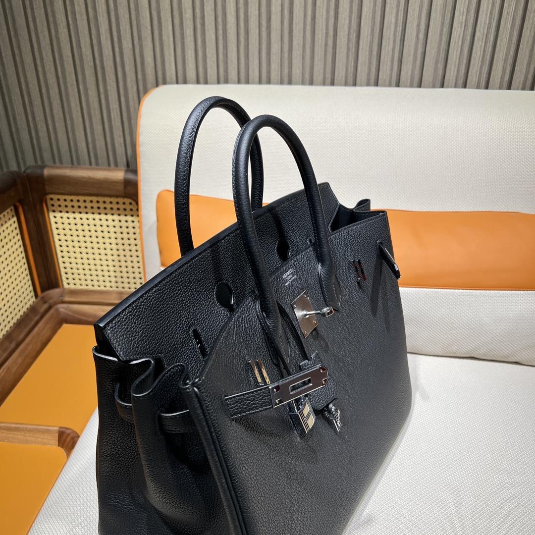 Birkin 35 Platinum Togo 89 Black Inner Seam Silver Buckle Purchase Level Top Original Fact