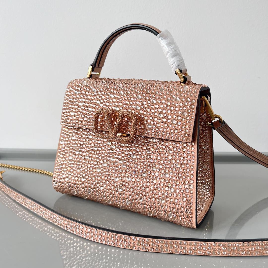 Mini Valentino Garavani VSLING mini handbag fully covered with faux crystal with VLogo S