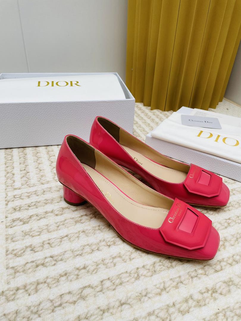 dior DIOR 2023 SpringSummer New Day Series Jelly Color Thick Heel Square Headed Womens S