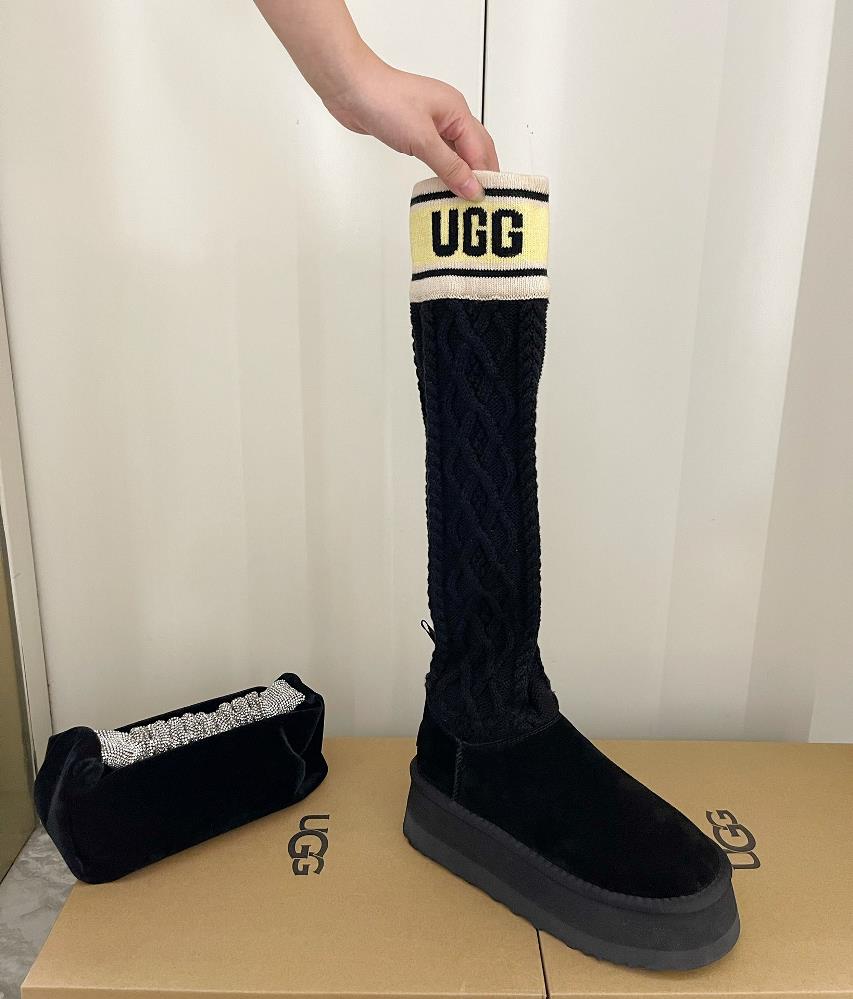 Ugg bootsautumn and winter new womens casual and comfortable thick sole knitted boots