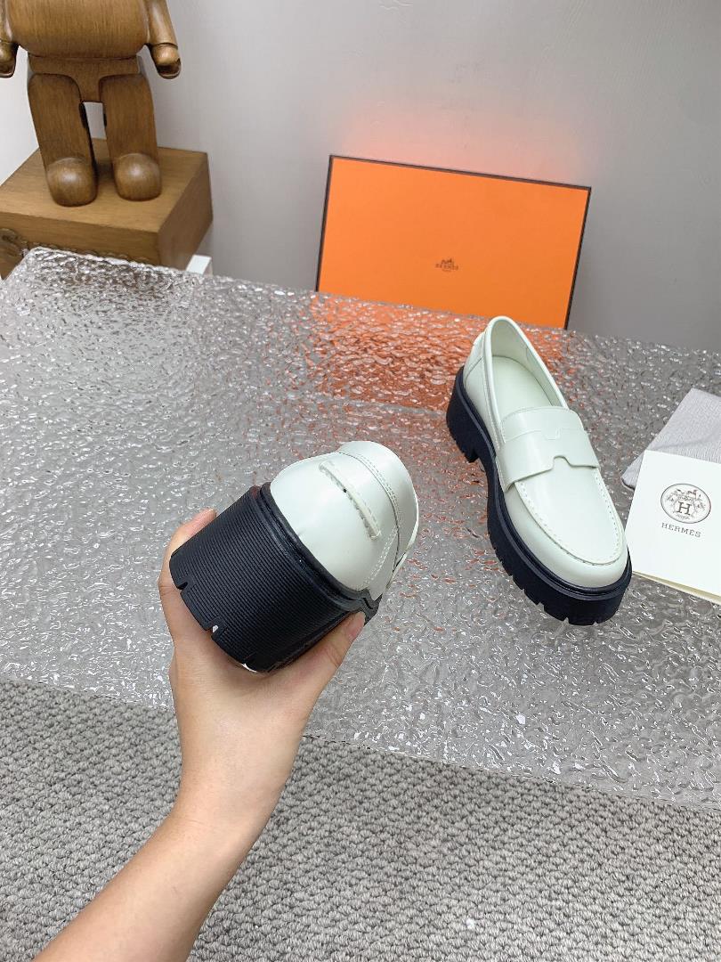 High end Quality H Home 2023 SpringSummer New HERMES Hermes H Lefu Shoes2023 Exclusive D