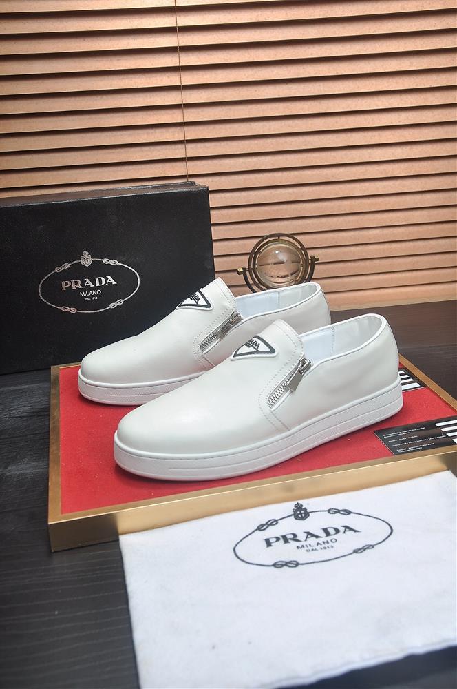 Prada Mens Shoe High end Brand Official Website 11 Latest masterpiece The upper is made of Italian imported original fabric with a sheepskin lining