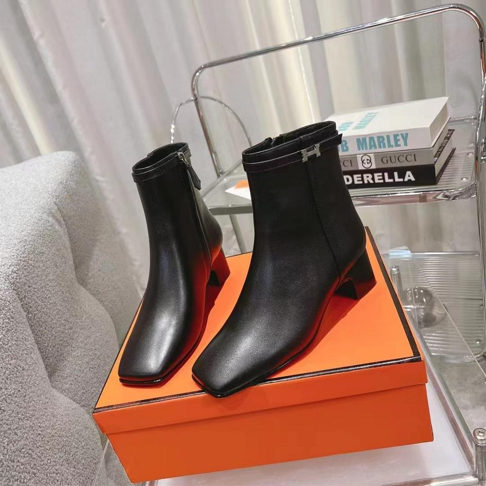 Hermes Hermes Autumn and Winter Classic Hot selling Kelly Short Boots imported from Italy customized 316 precision steel hardware imported calf le