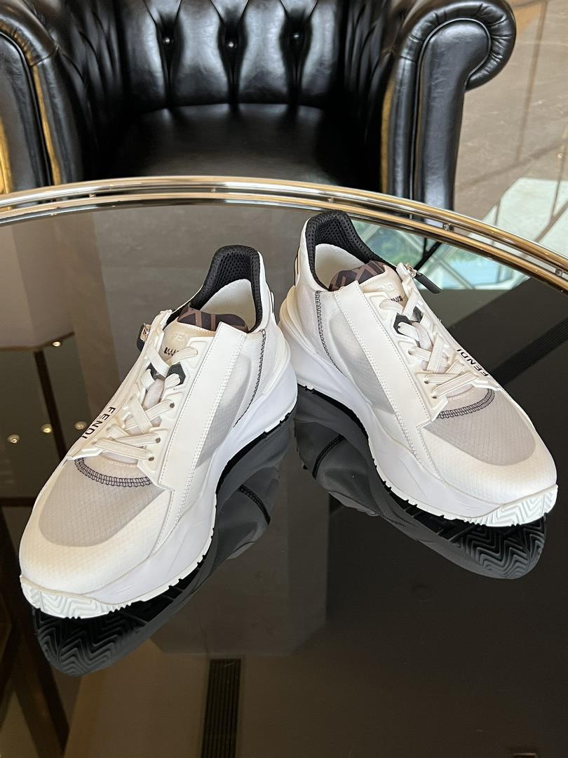 Fendi Flow One Step Sneaker Mens ShoePaired with elastic shoelaces and elastic inserts the wav