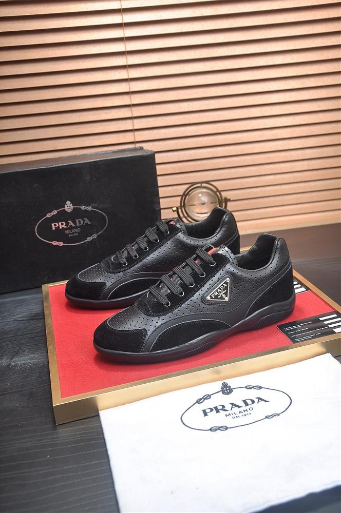 Prada Mens Shoe High end Brand Official Website 11 Latest masterpiece The upper is made of Italian imported original fabric with a sheepskin lining