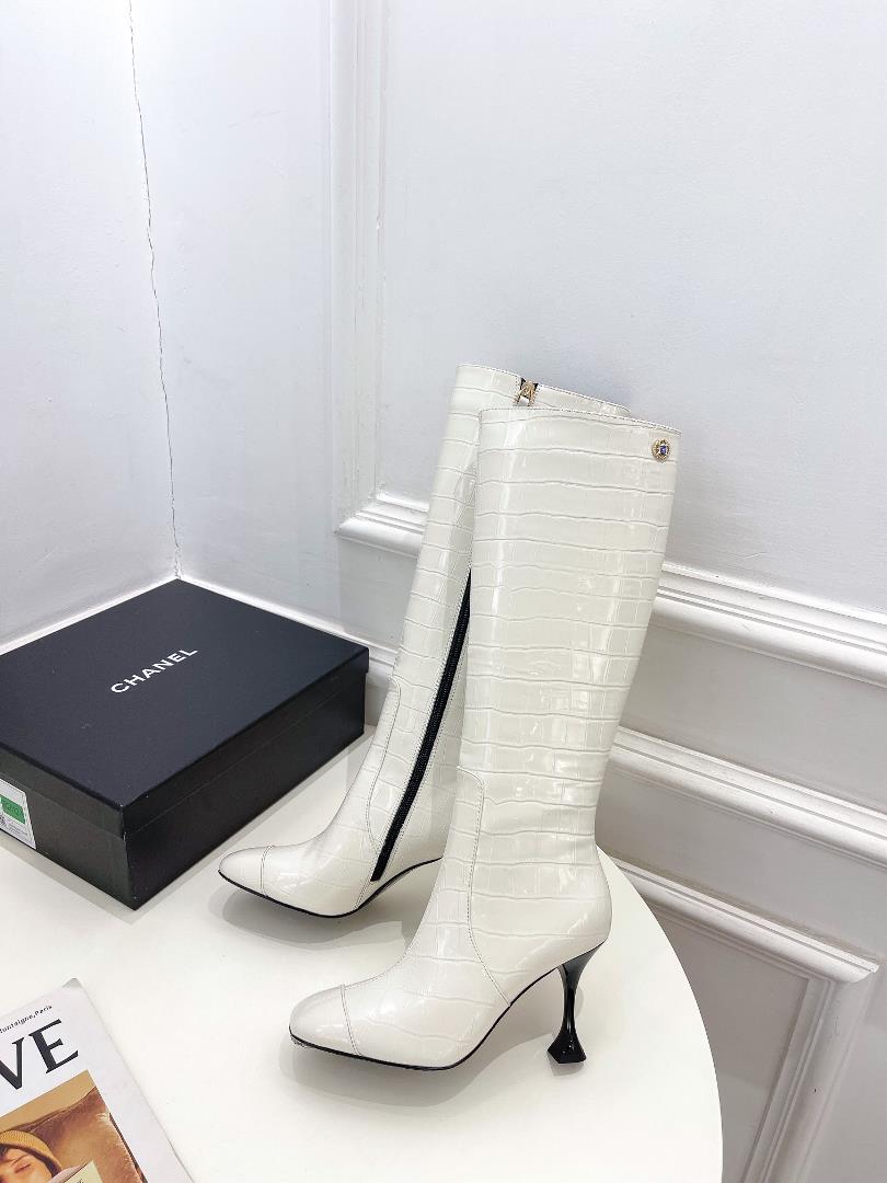 chanel 2023 spring and summer new product counters classic stone pattern high heeled boot