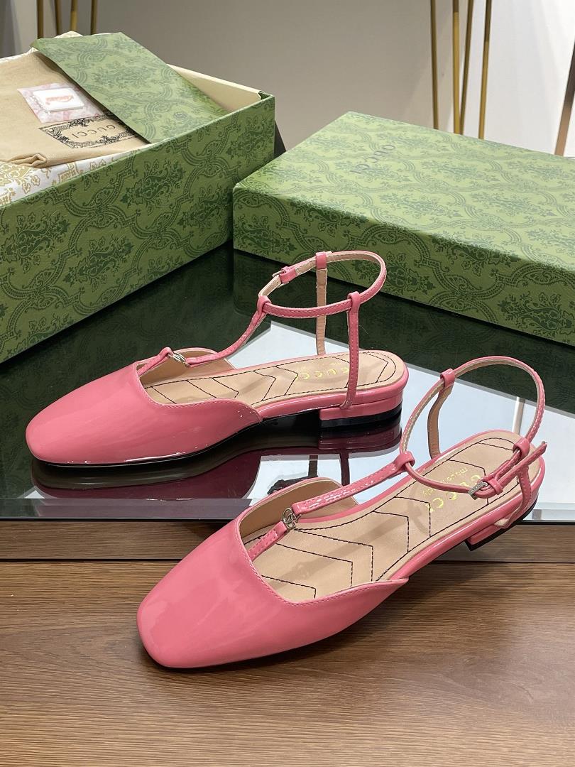 Gucci 2023 SpringSummer New Small Pair G Buckle Ballet Mary Jane Flat Shoes Embroidered a