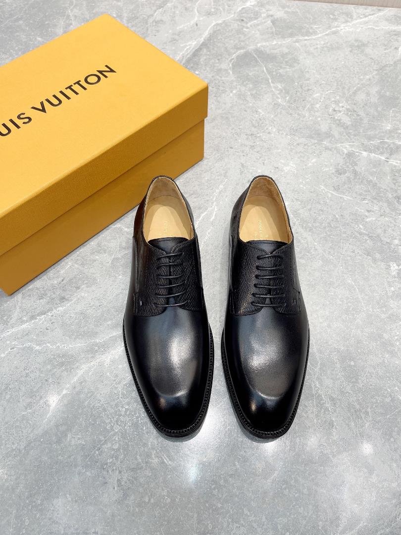 Yuan Louis Vuitton LV Mens Classic Oxford shoe Mens Business Suit Leather Shoes the original mode