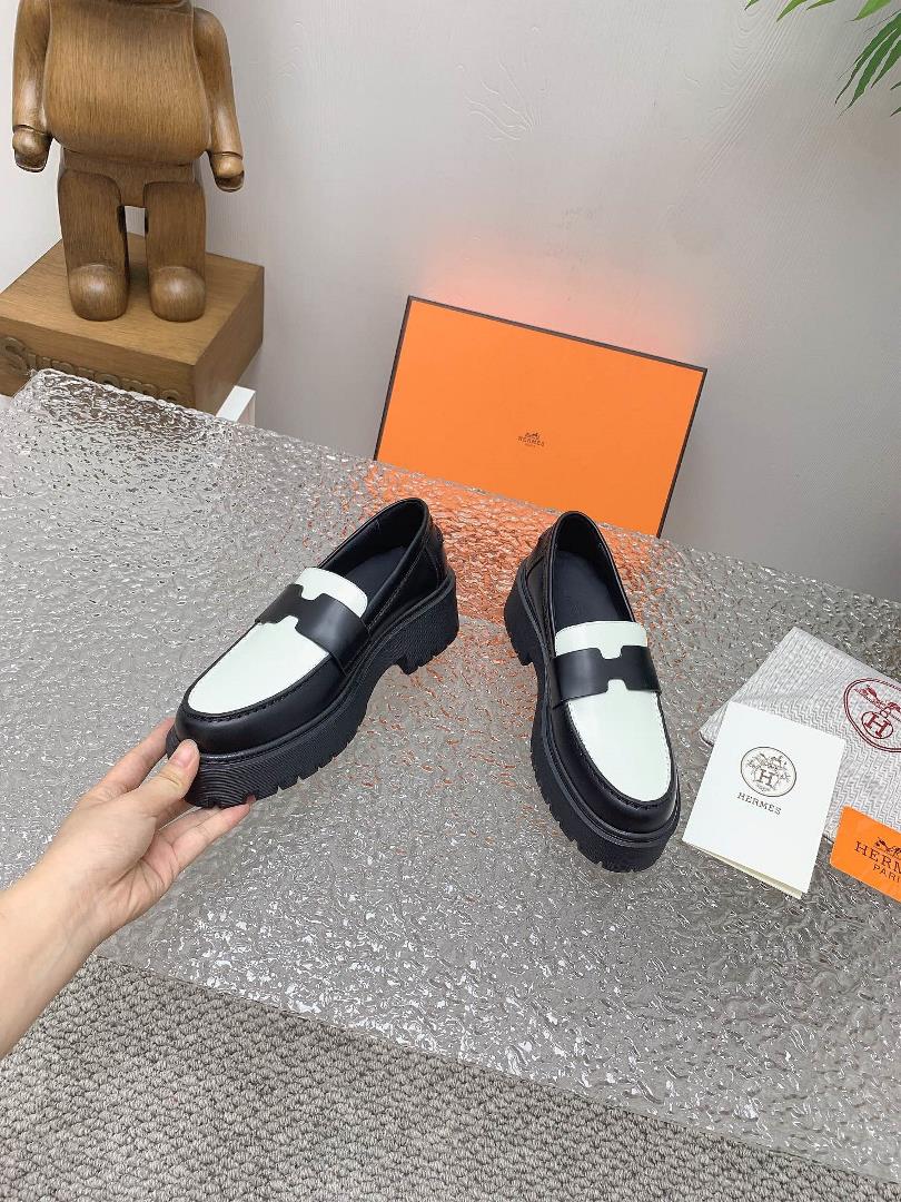 High end Quality H Home 2023 SpringSummer New HERMES Hermes H Lefu Shoes2023 Exclusive D