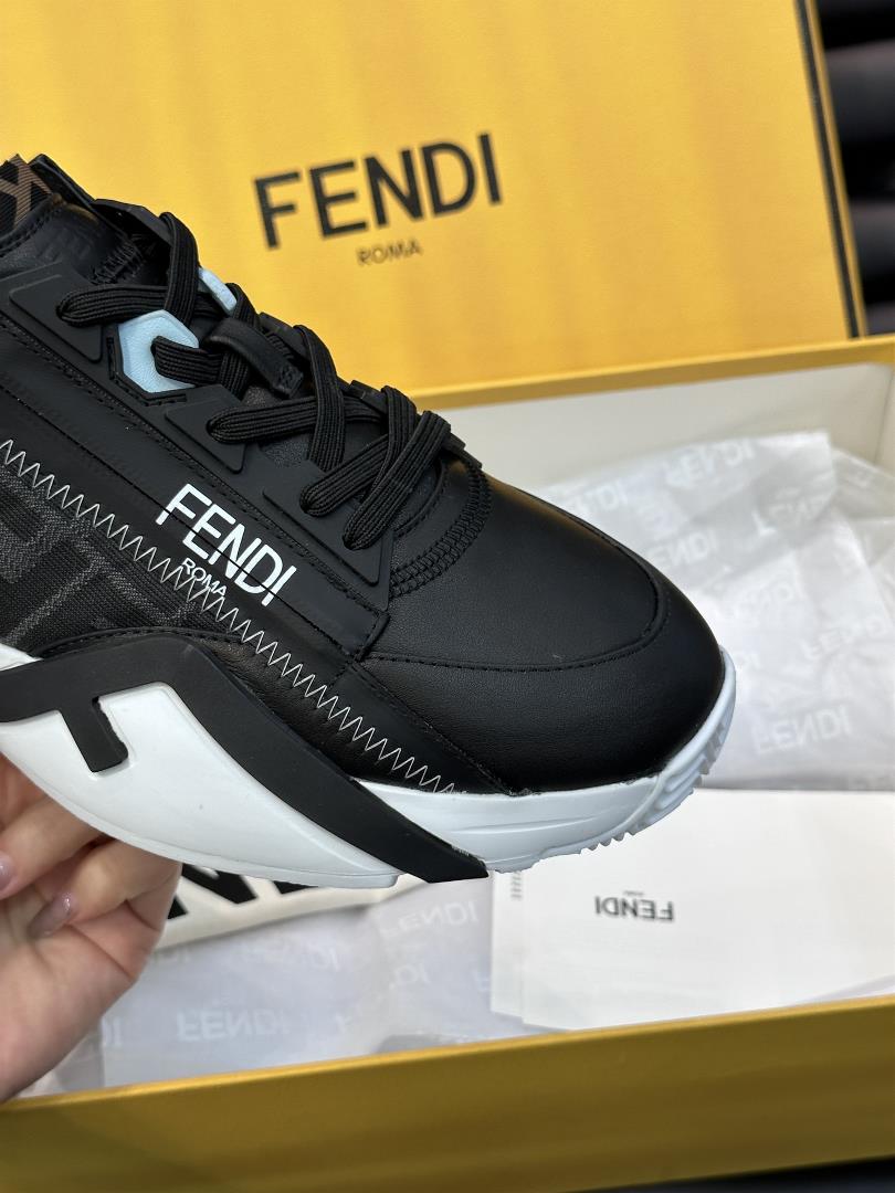 FendFlow mens casual sports shoes paired with elastic straps side zippers and a corrug