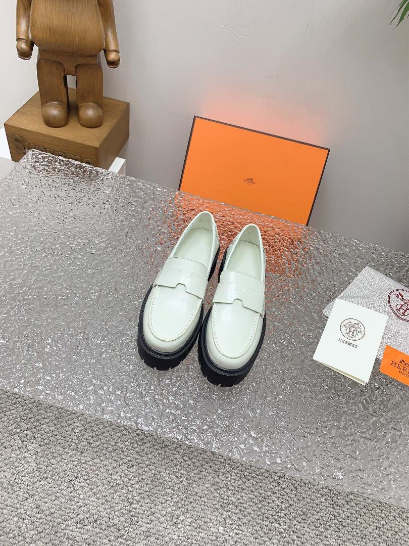 High end Quality H Home 2023 SpringSummer New HERMES Hermes H Lefu Shoes2023 Exclusive Debut High