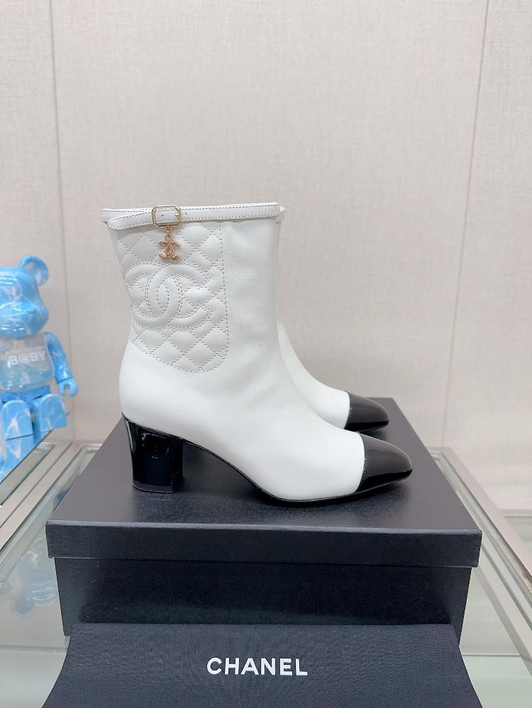 Short boots Long boots 23Ss Autumn and Winter Chane Xiaoxiang New Back Lingge Coarse Heels