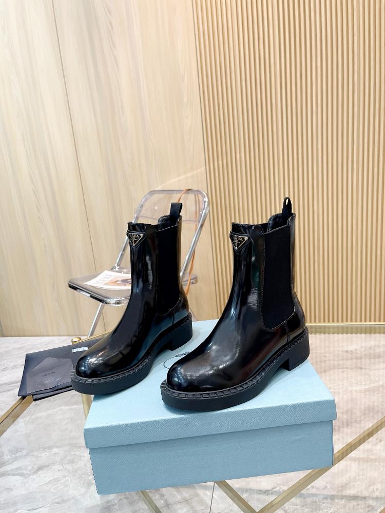 The top luxury version of PRADA a popular short boot on the 2023 AutumnWinter runway sho