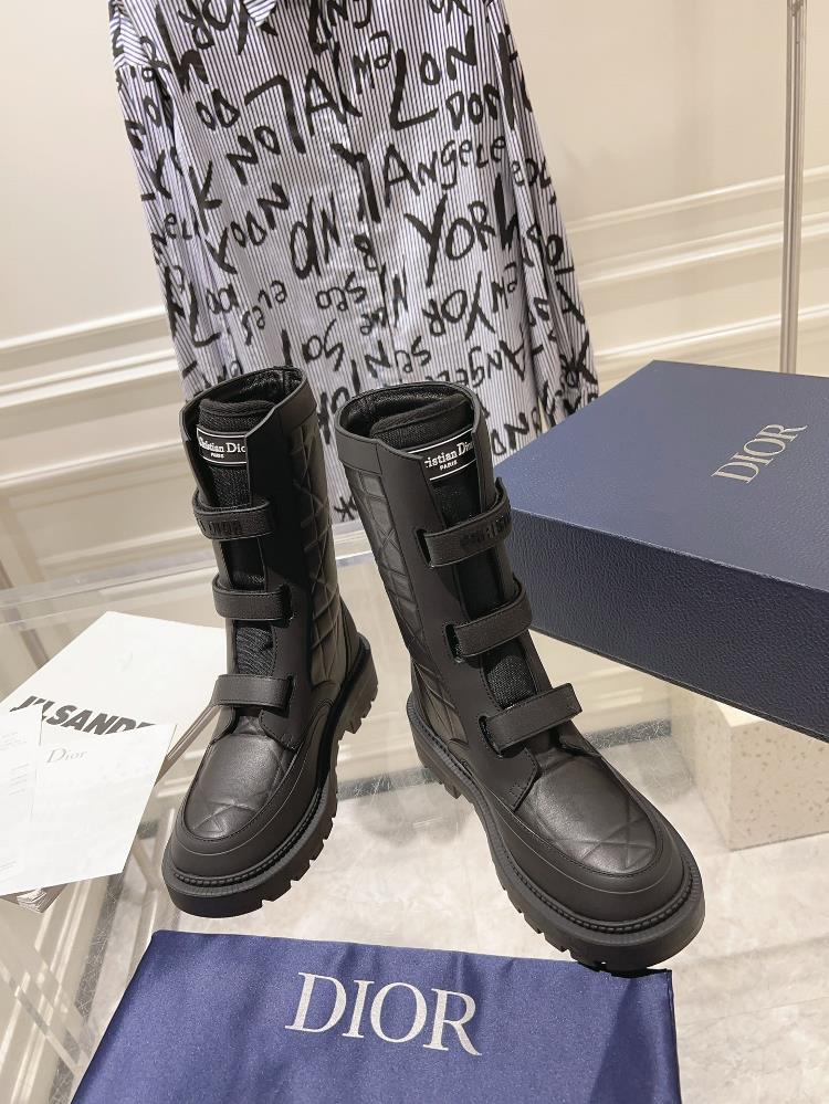 Factory Original Development DIOR2023 New Strap Velcro Short Boots Upper Calf Leather Inner Padding Sheepskin Original Sole 4CM Size 3540TagName Di