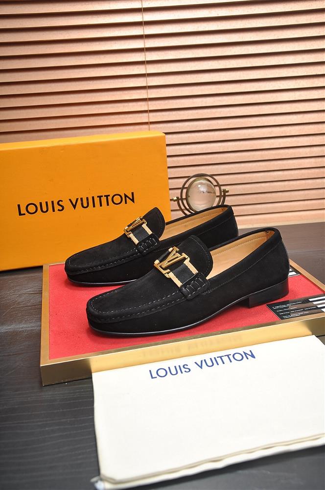 LV original single leather outsole LV latest leather business suit shoes are launched on the official website simultaneously The top layer of Italian