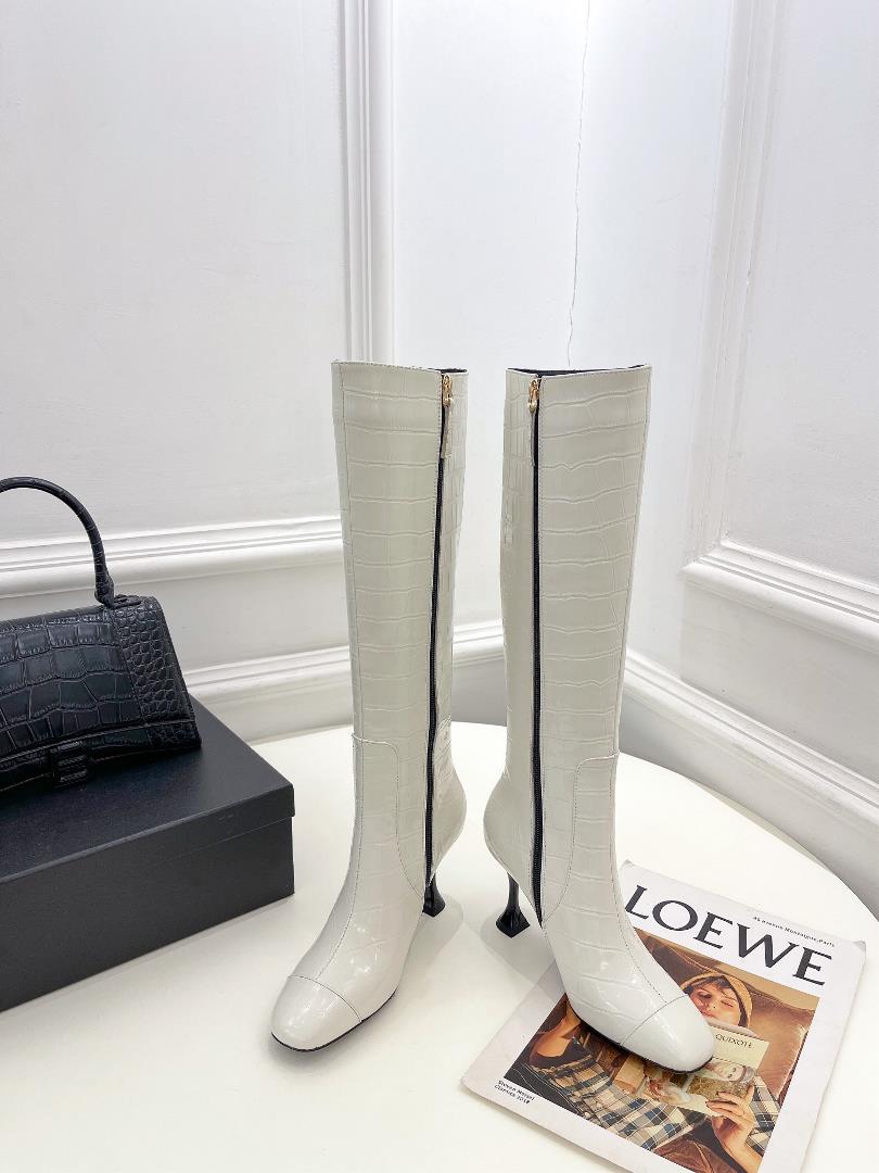 chanel 2023 spring and summer new product counters classic stone pattern high heeled boot