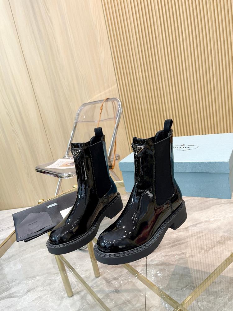 The top luxury version of PRADA a popular short boot on the 2023 AutumnWinter runway sho