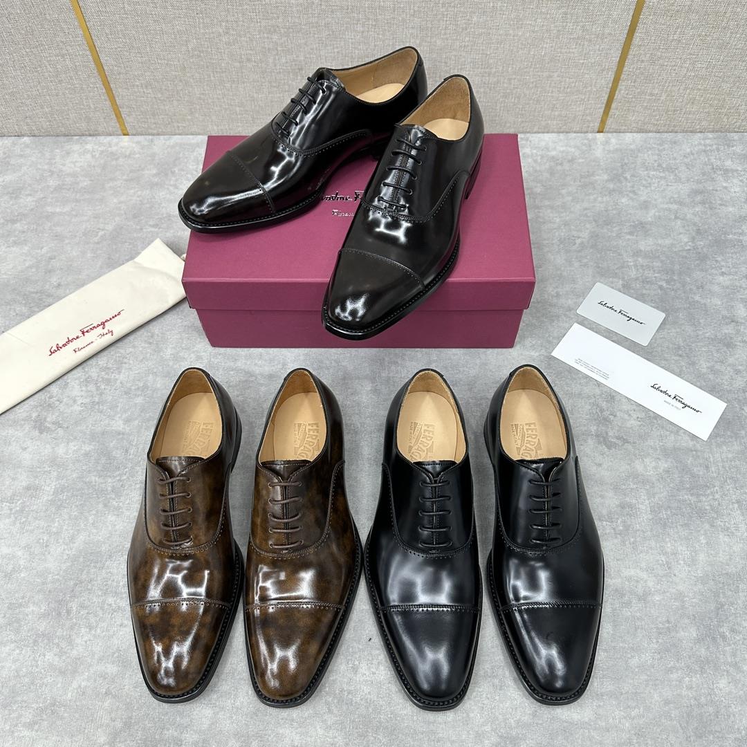 new product on the shelf Ferragam Ferra handmade fine mens formal shoes Leather shoes are