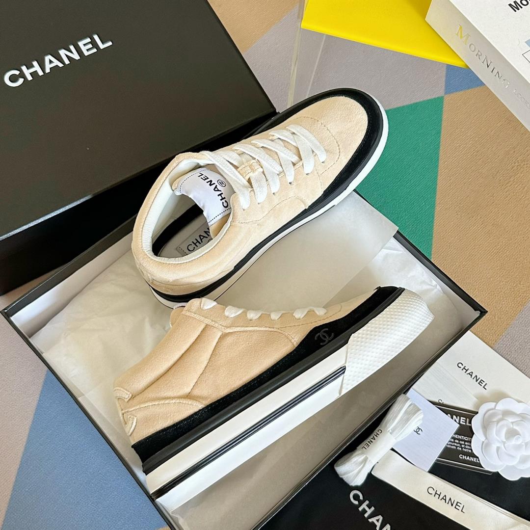 Top version Chanel Chanel 23B Panda Color Sneaker Xiaoxiang Casual Sports Shoes Thick Sole