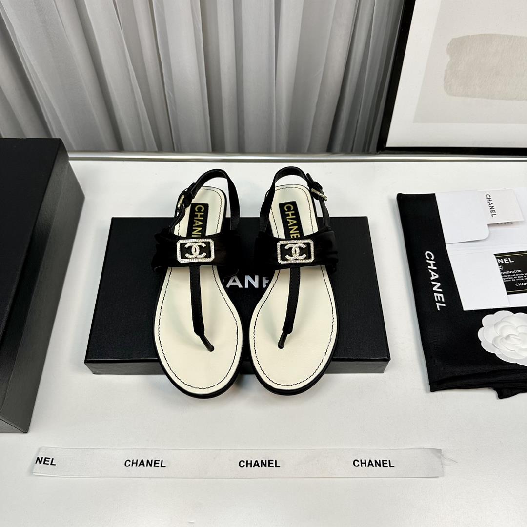 chanel satin water brick buckle clip sandalsHigh end quality of large factoriesThe silk texture look