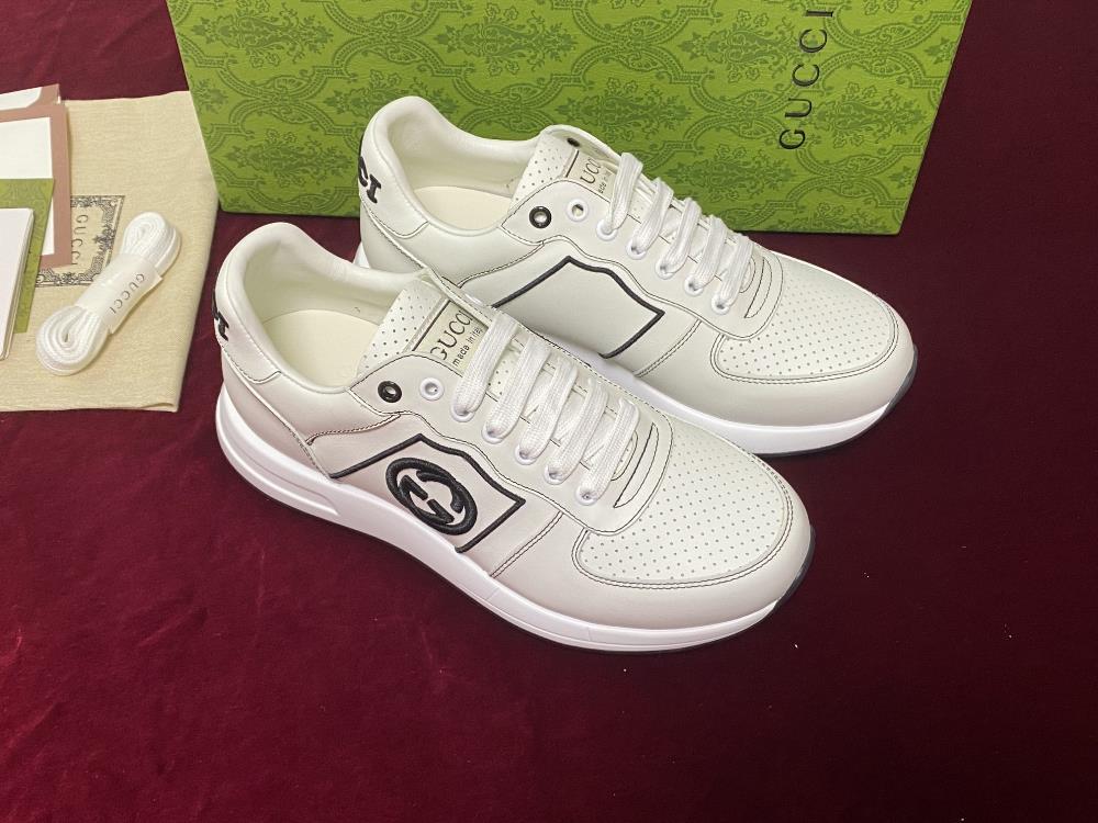 Gui Low Top Sneaker CollectionThis sneaker features a top layer of leather and classic perforated design with an embroidered brand logo on the tail a