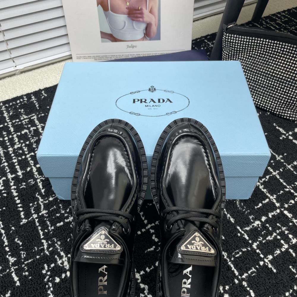 Prada shoes thick sole Lefu shoescrystal clear