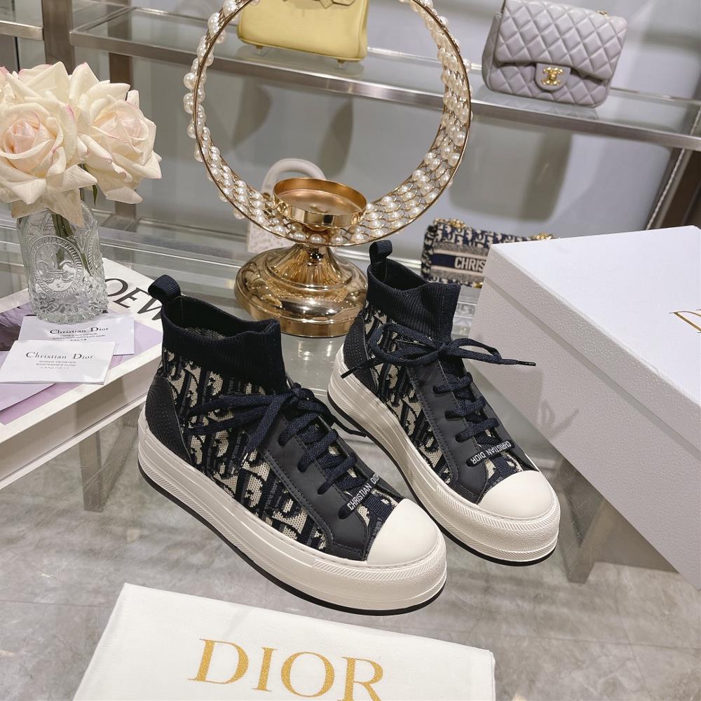 Factory High version Dior Alps exclusive high cut casual canvas shoes and bootsThe original purchase development and production are made of imported