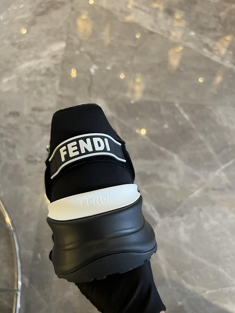 Fendi Flow One Step Sneaker Mens ShoePaired with elastic shoelaces and elastic inserts the wav