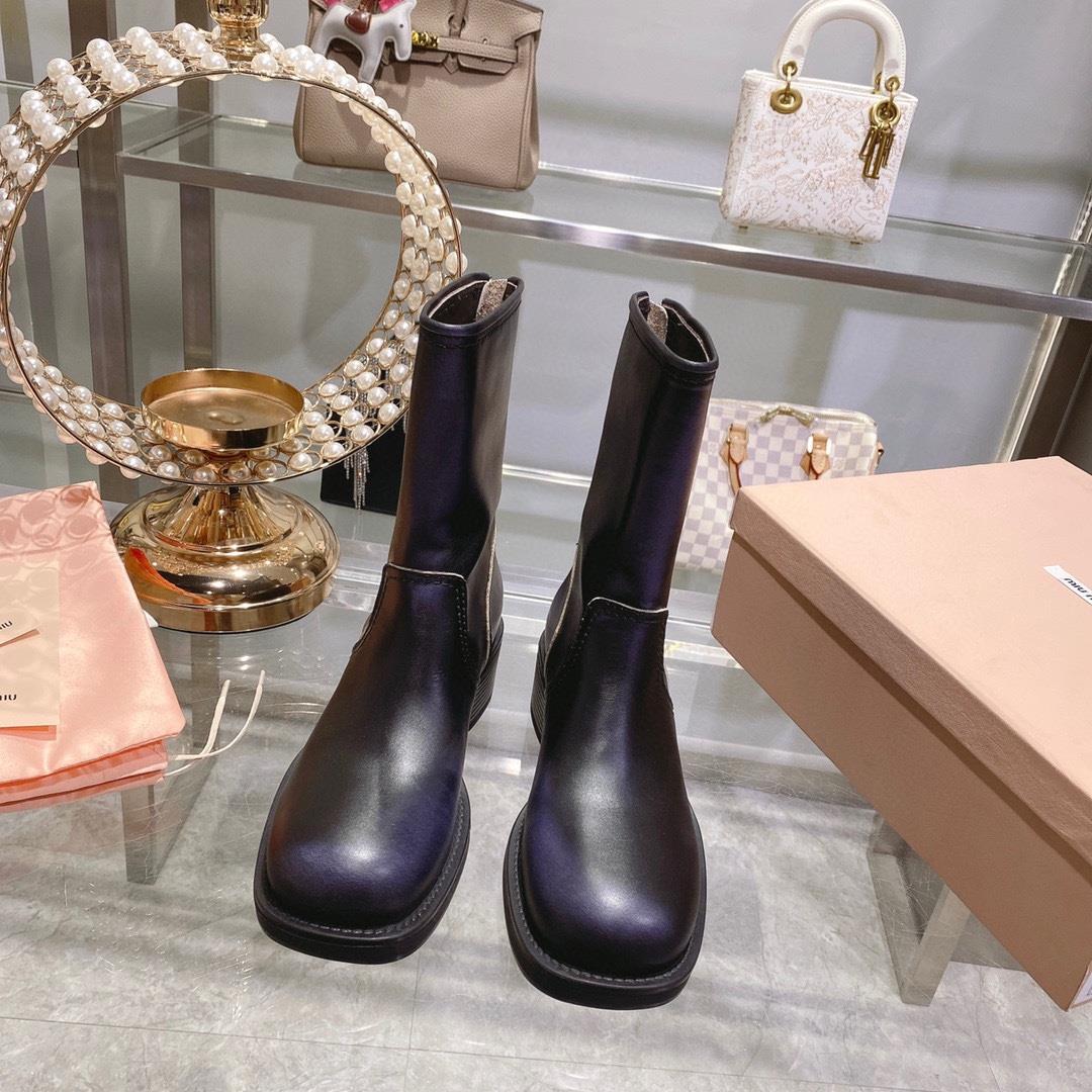 Factory produced  autumn and winter new product new color limited edition high boots miu runway sh