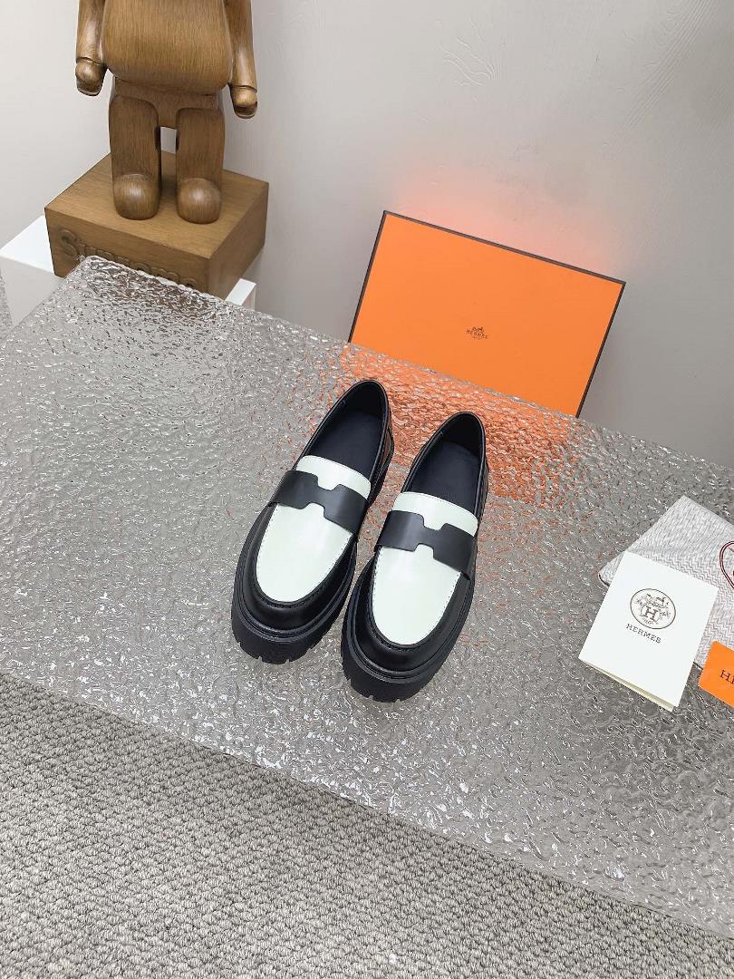 High end Quality H Home 2023 SpringSummer New HERMES Hermes H Lefu Shoes2023 Exclusive Debut High