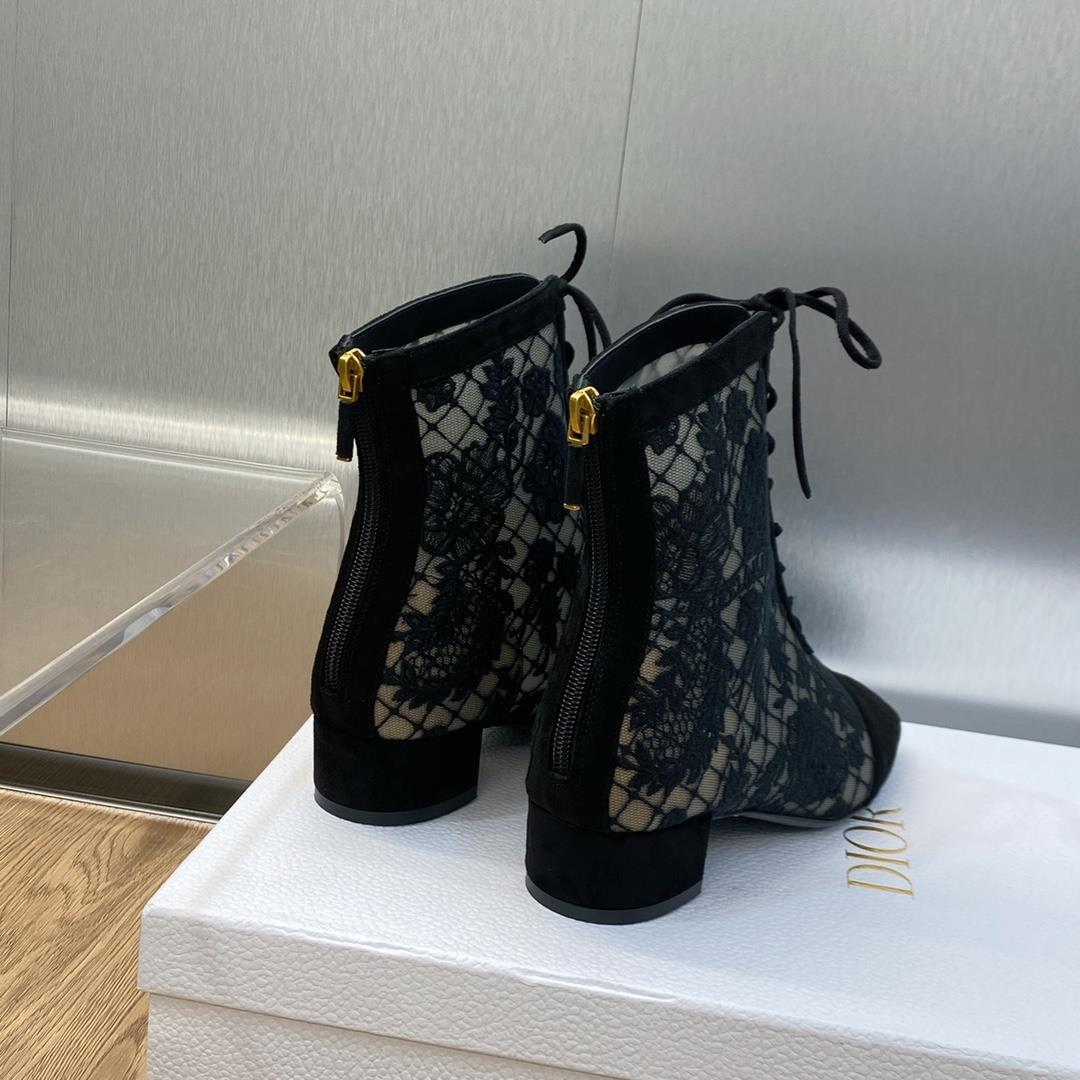 Dior SpringSummer Show Gaoding Collection NaughtilyD Womens Boots CD Letter Logo Roses All ove